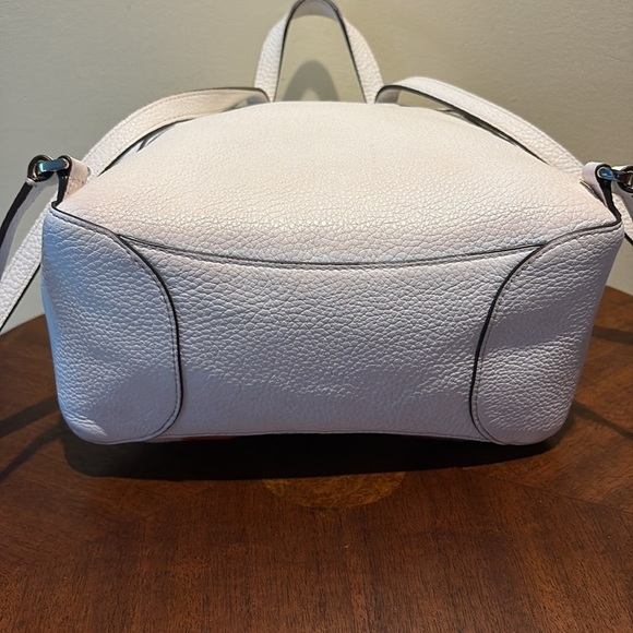 Kate Spade. Backpackl  Small  striped tweed.  White leather  Pocket in flap EUC. - Picture 12 of 17